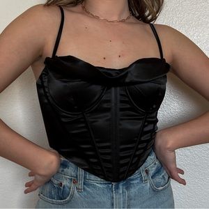 luxurious satin corset bustier trendy women’s top party outfit